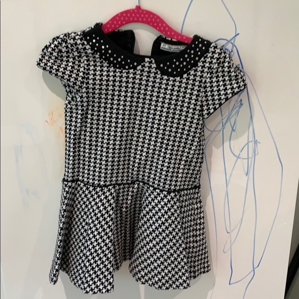 European brand Mayoral T3 houndstooth dress